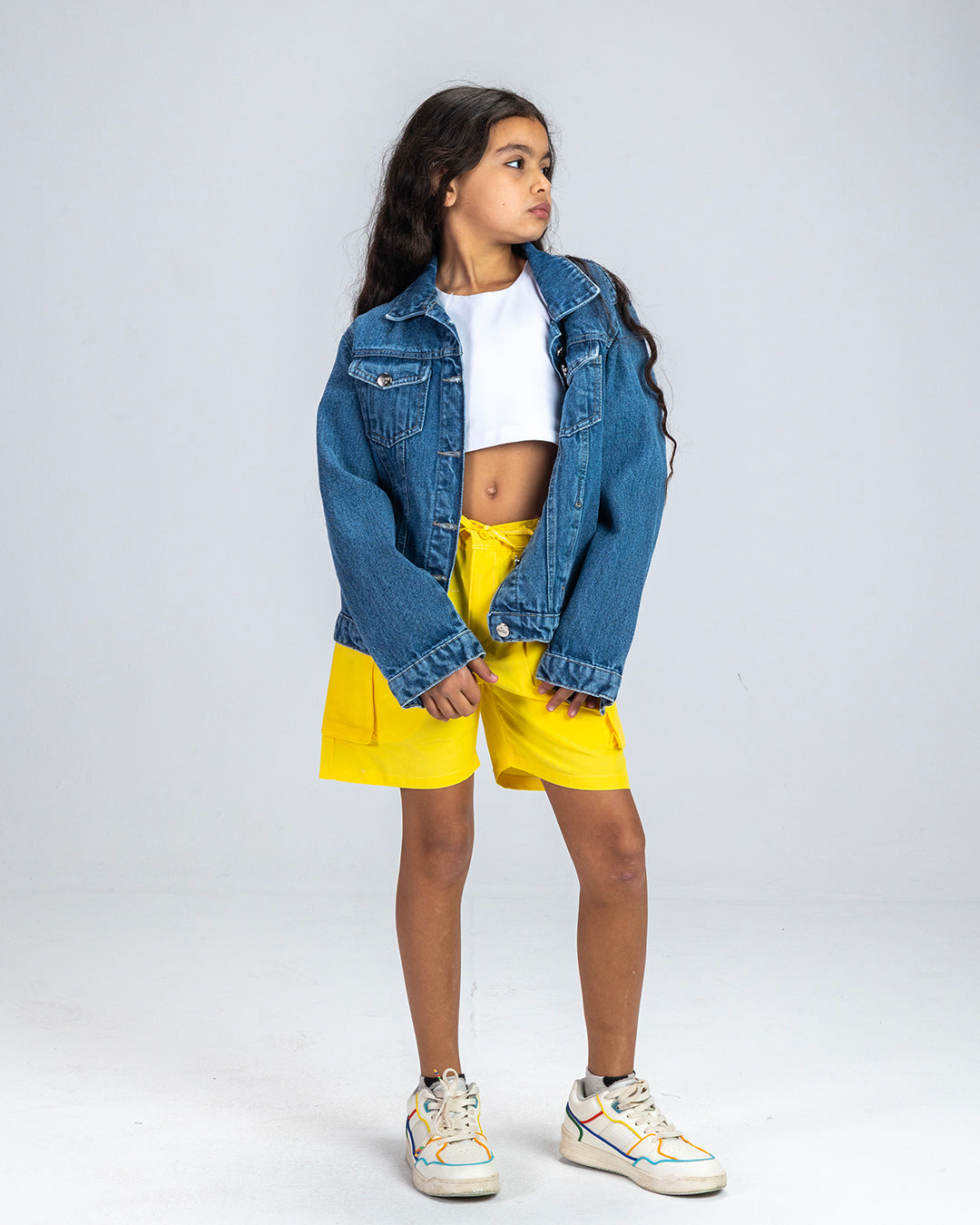 Yellow Pleated Shorts