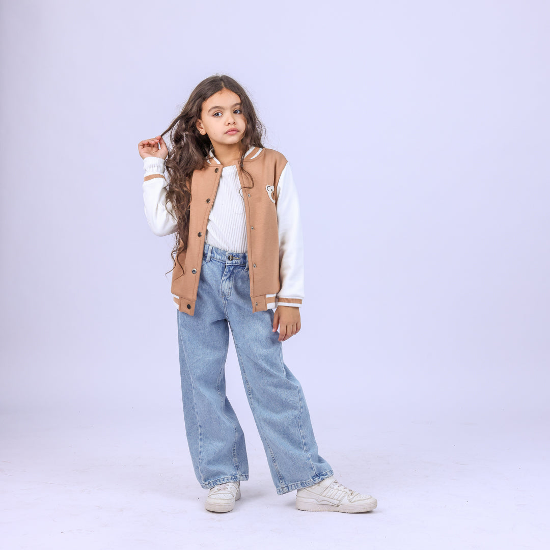 Beige Baseball Jacket