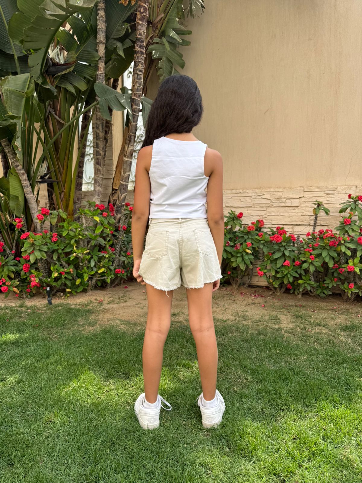 Beige Gabardine short