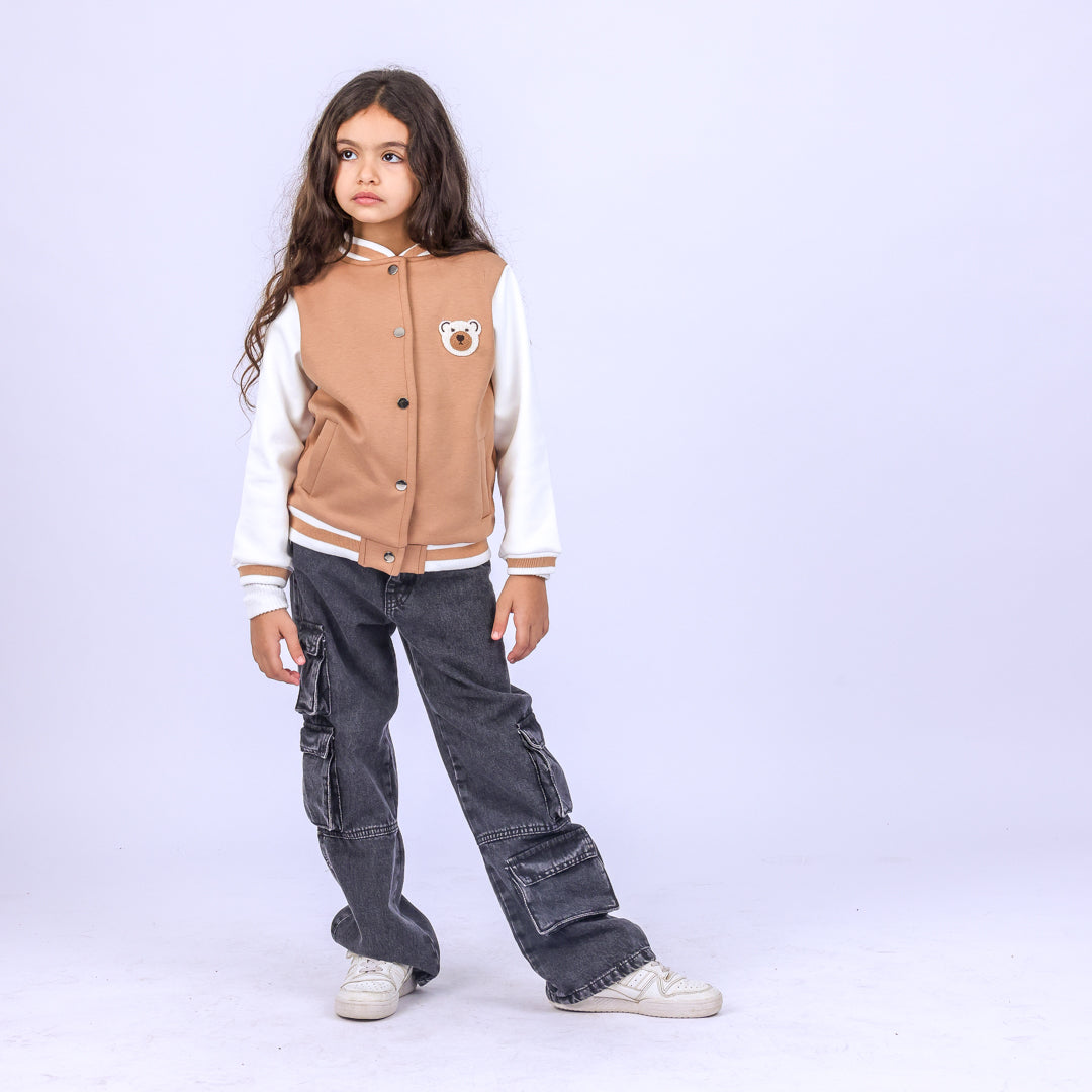 Beige Baseball Jacket