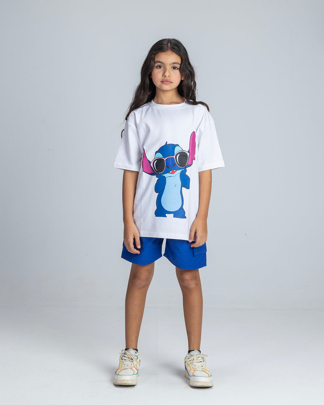 Blue Pleated Shorts