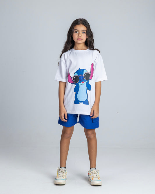 Blue Pleated Shorts