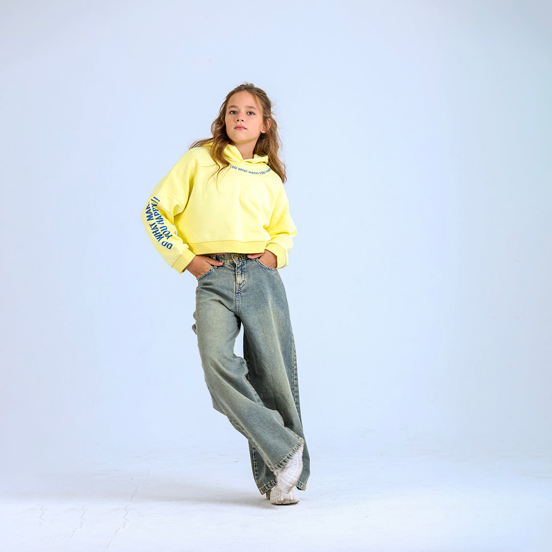 Yellow Happy Sweatshirt