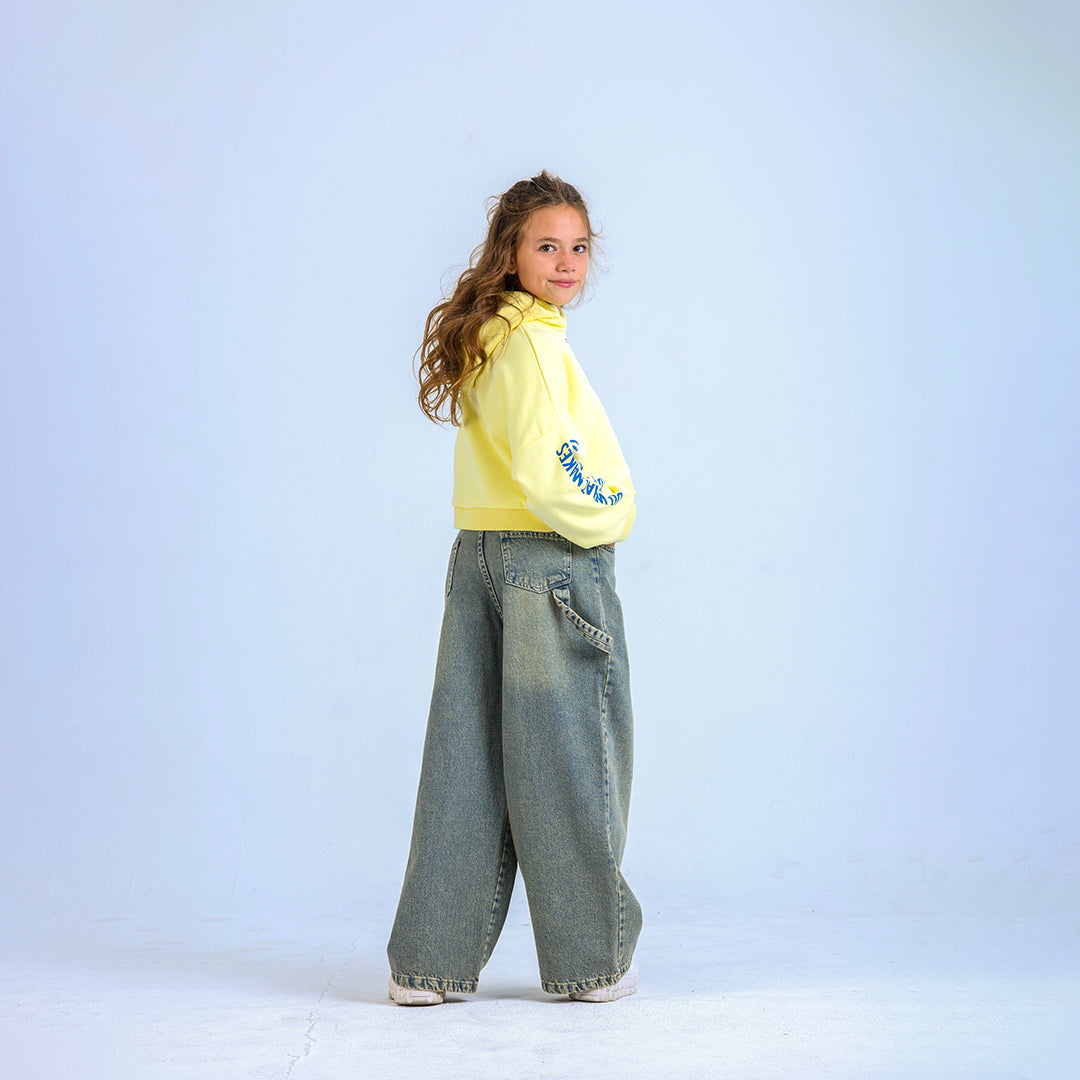 Yellow Happy Sweatshirt