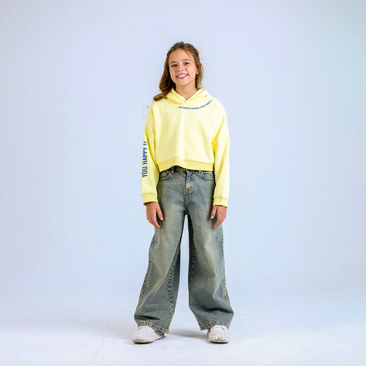 Yellow Happy Sweatshirt