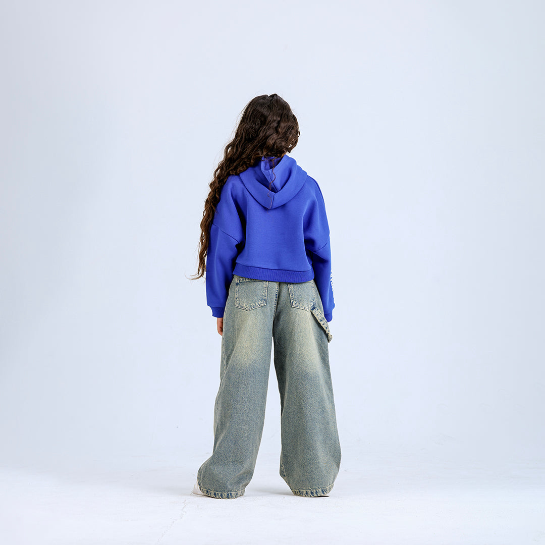 Blue Happy Sweatshirt