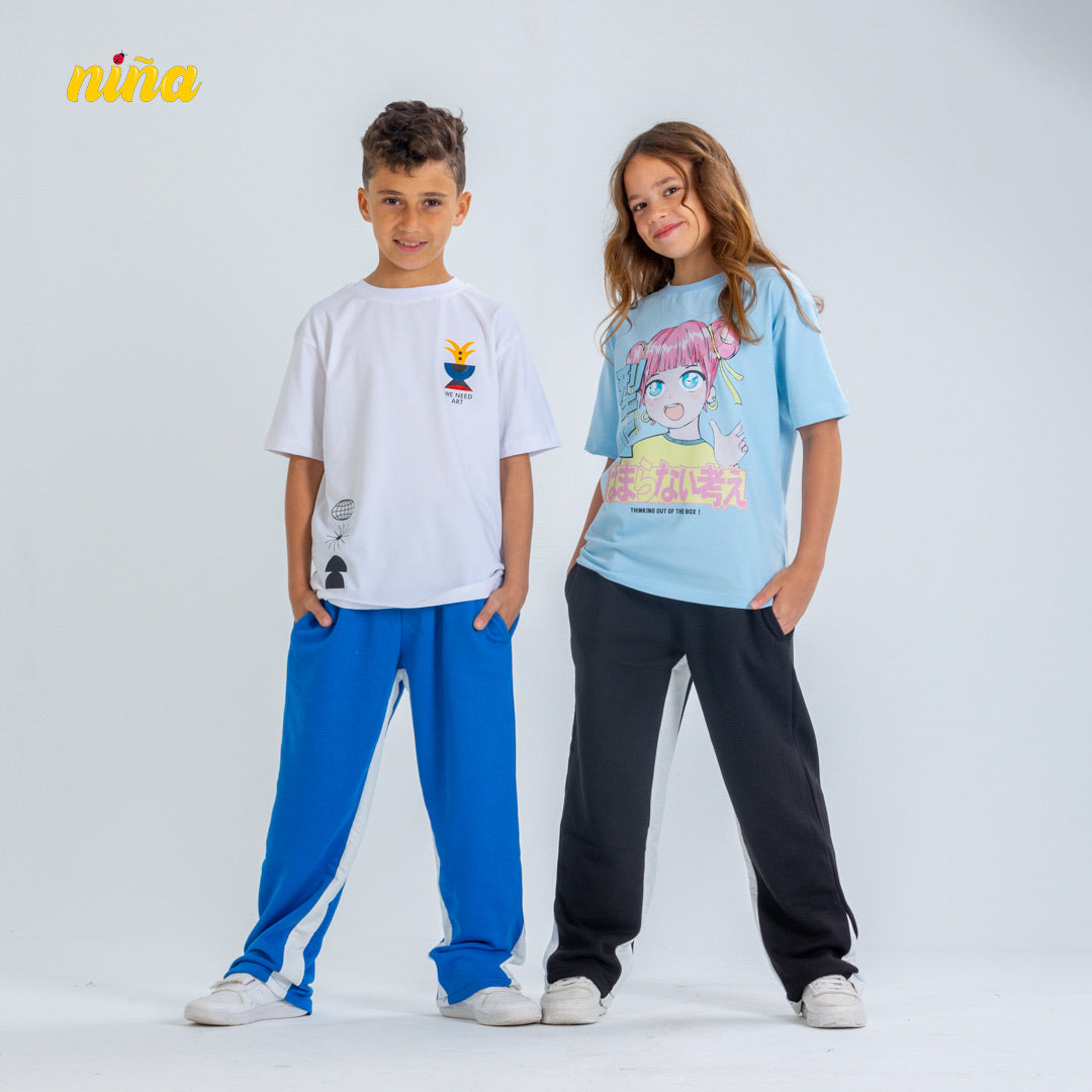Blue Straight Sweatpants
