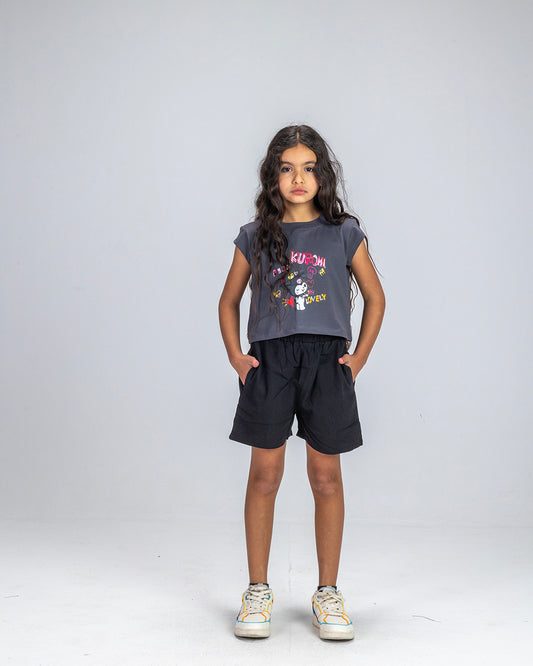 Black Linen Short