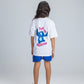 Blue Pleated Shorts