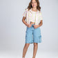 Blue Long Cargo Short