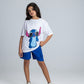 Blue Pleated Shorts