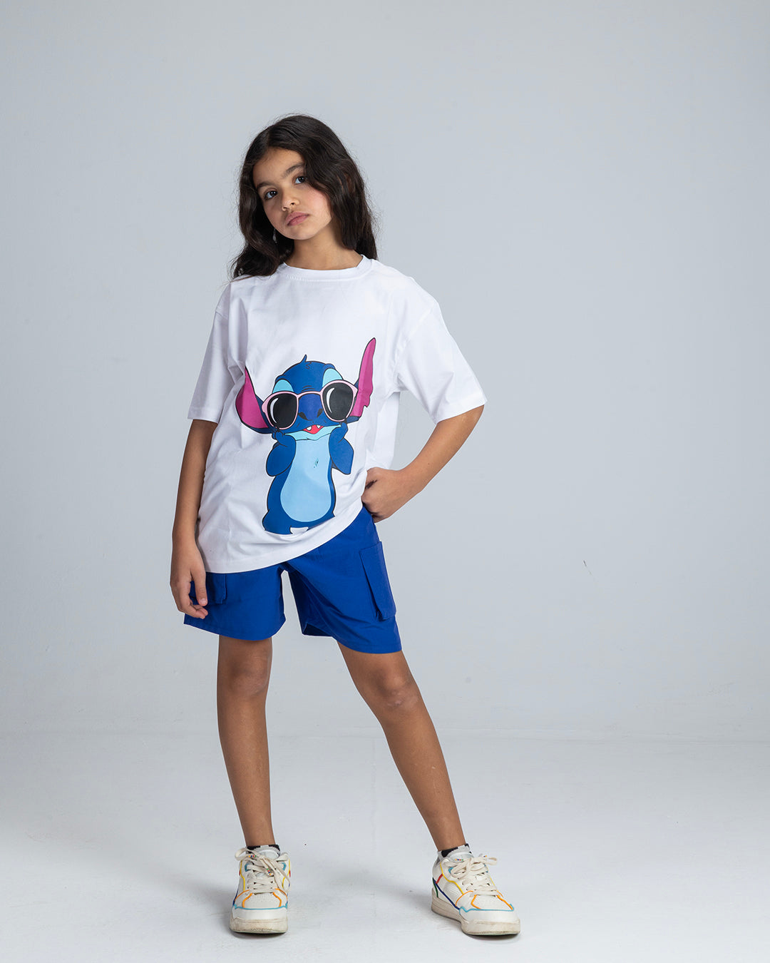 Blue Pleated Shorts