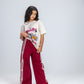 Burgundy Bow pants