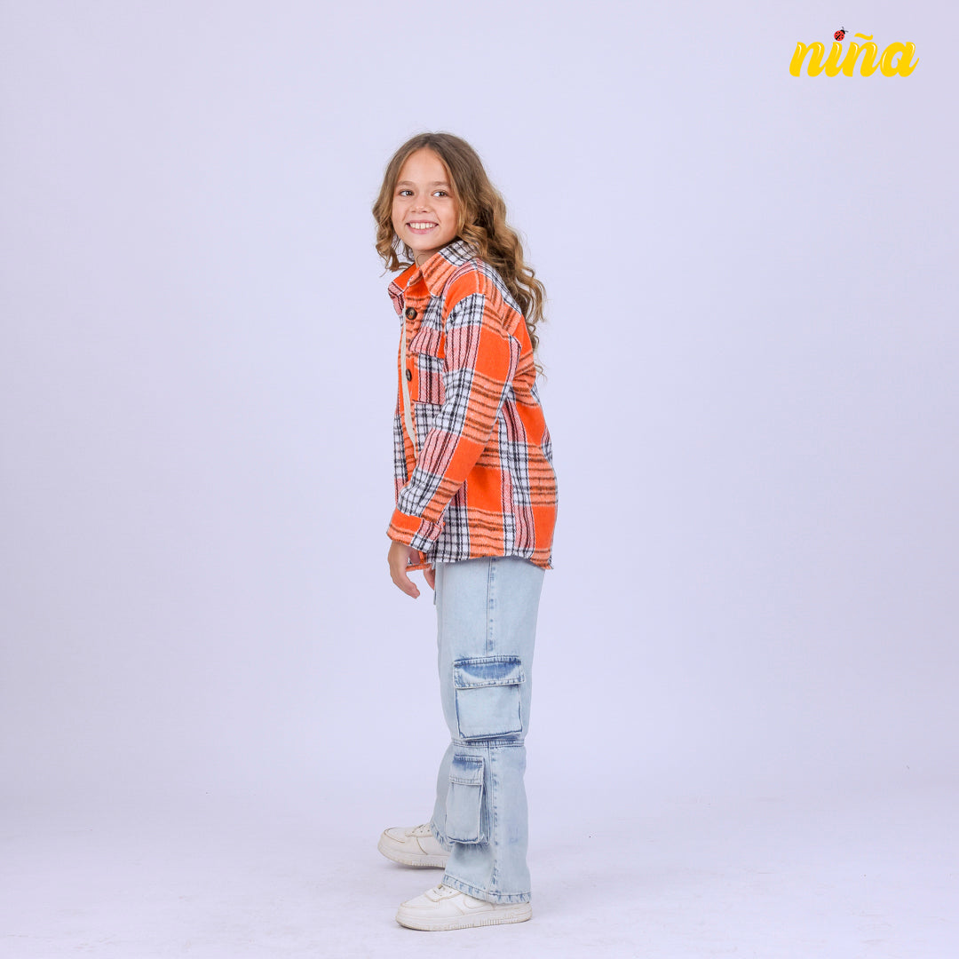 Orange Checks Shirt