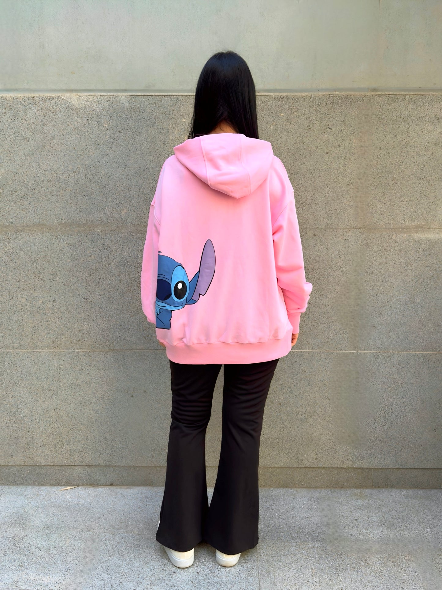Woman Pink Stitch Sweatshirt