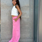 Pink Open Pocket Pants