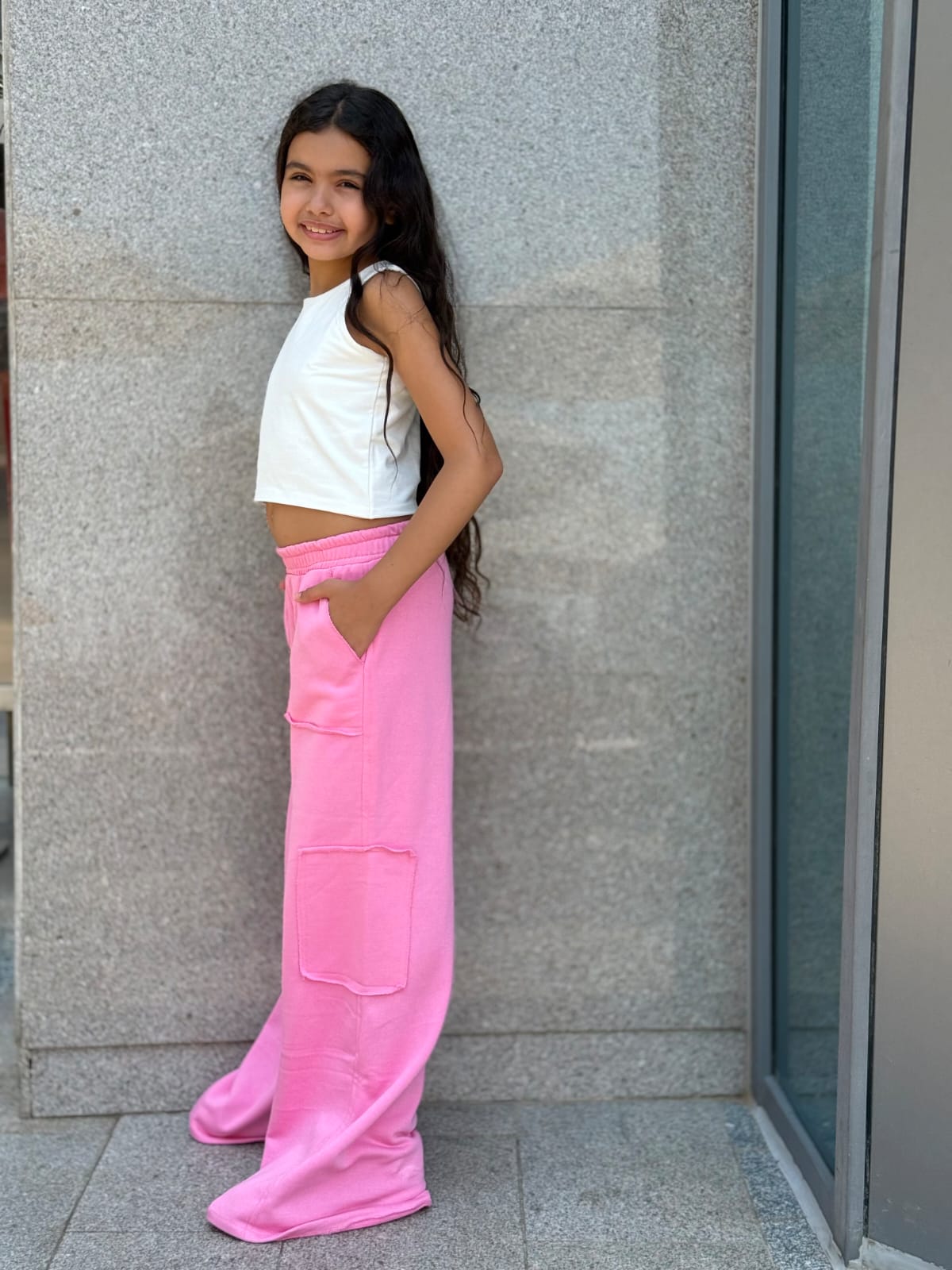 Pink Open Pocket Pants