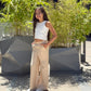 Beige Lenin Pants