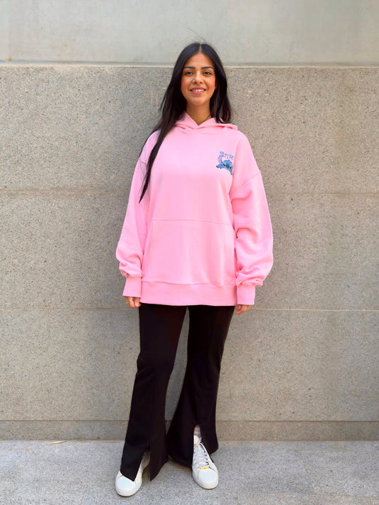 Woman Pink Stitch Sweatshirt
