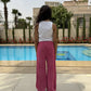 Fushia pleated pants