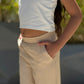 Beige Lenin Pants