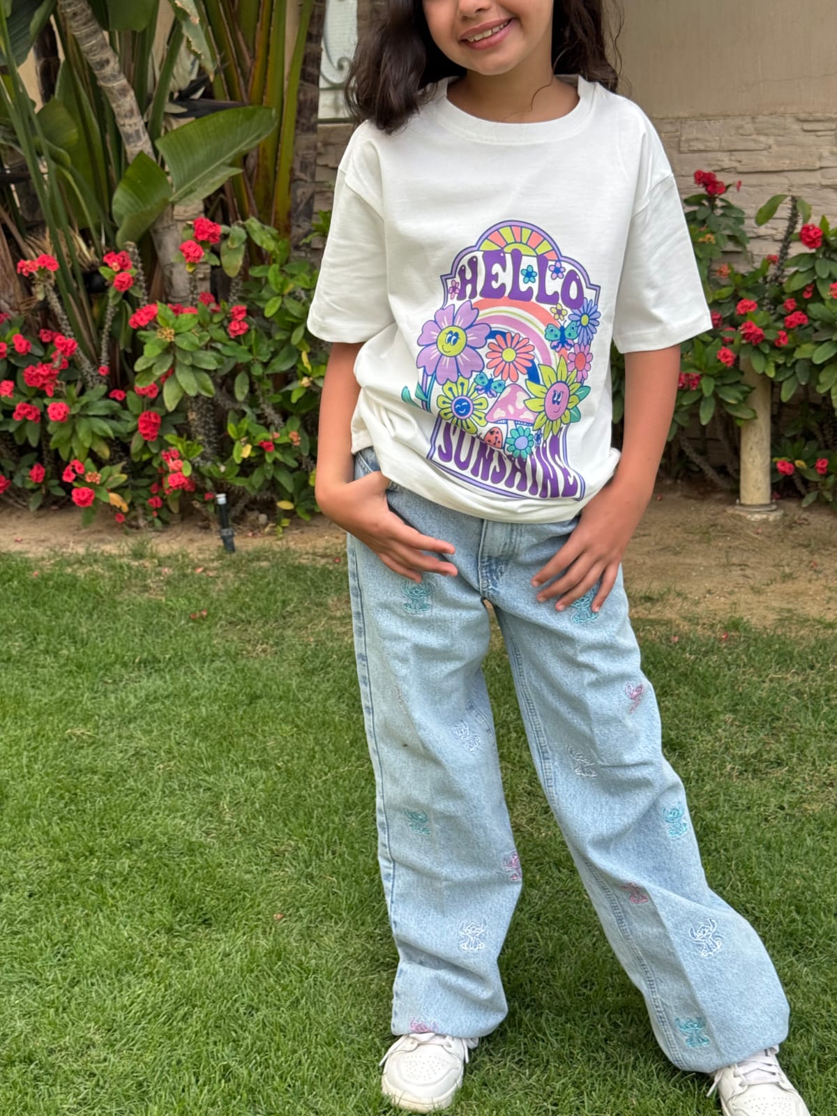 Purple hello t-shirt