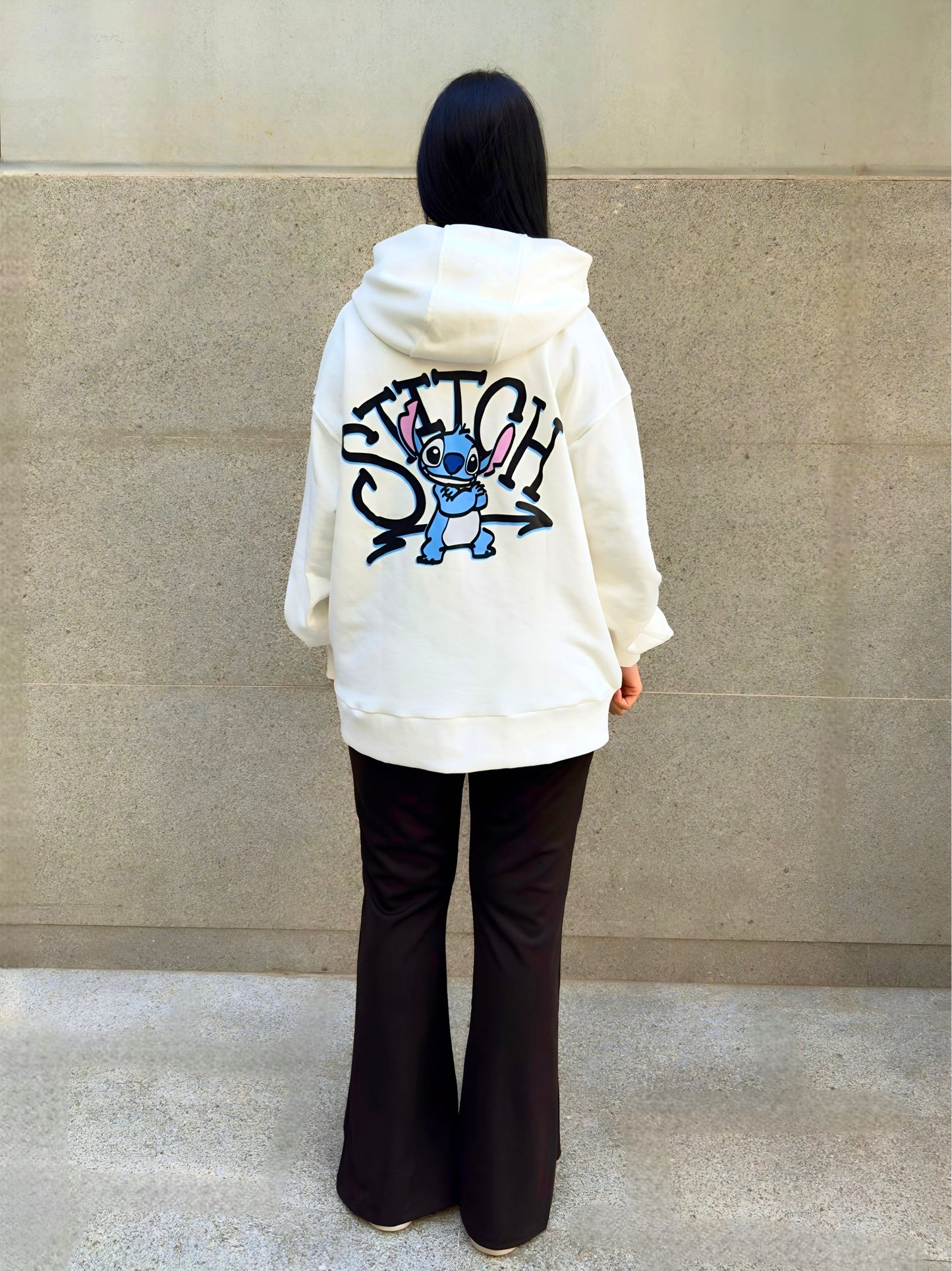 Woman white Stitch Sweatshirt