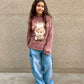 Burgundy Labubu Sweatshirt
