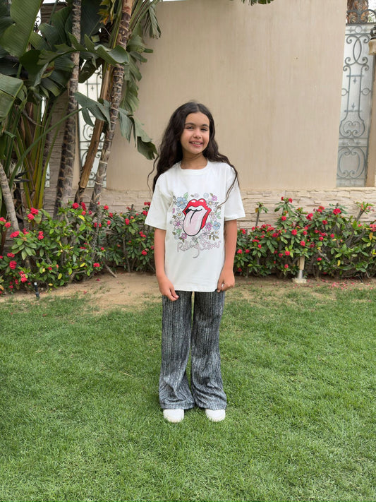 White rolling stone t-shirt