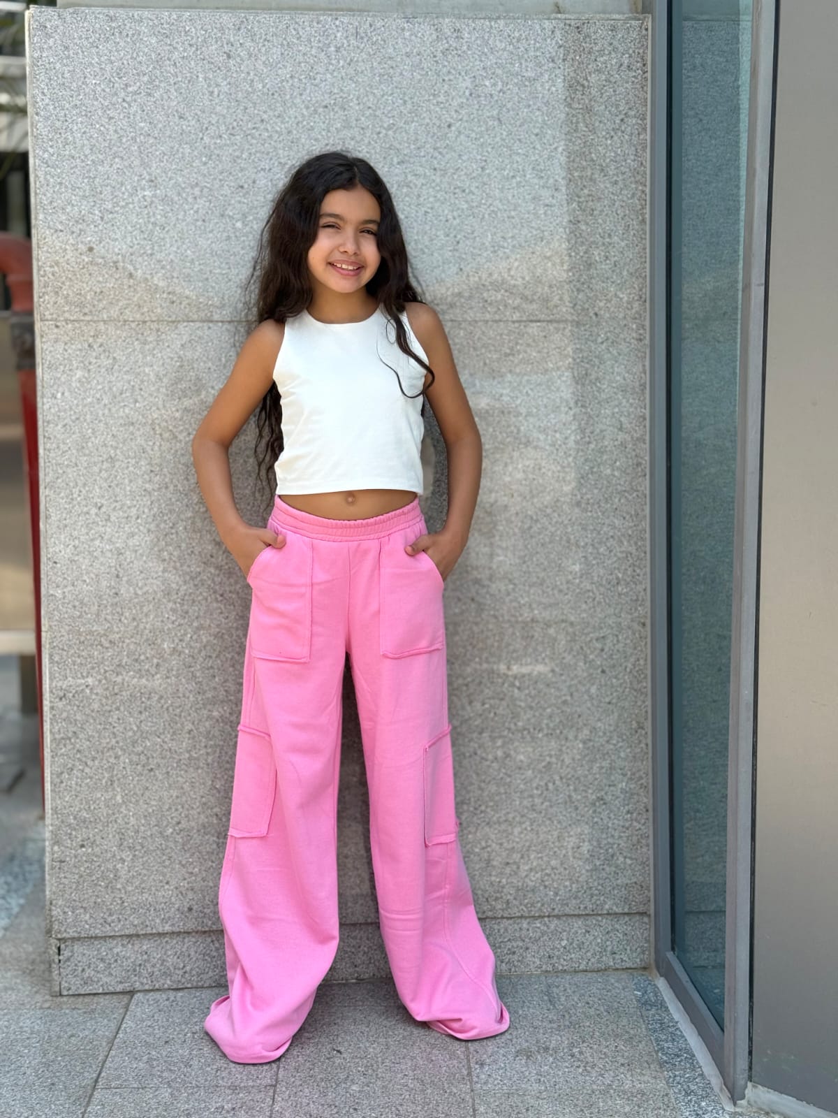 Pink Open Pocket Pants