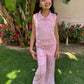 Pink Open Work Set